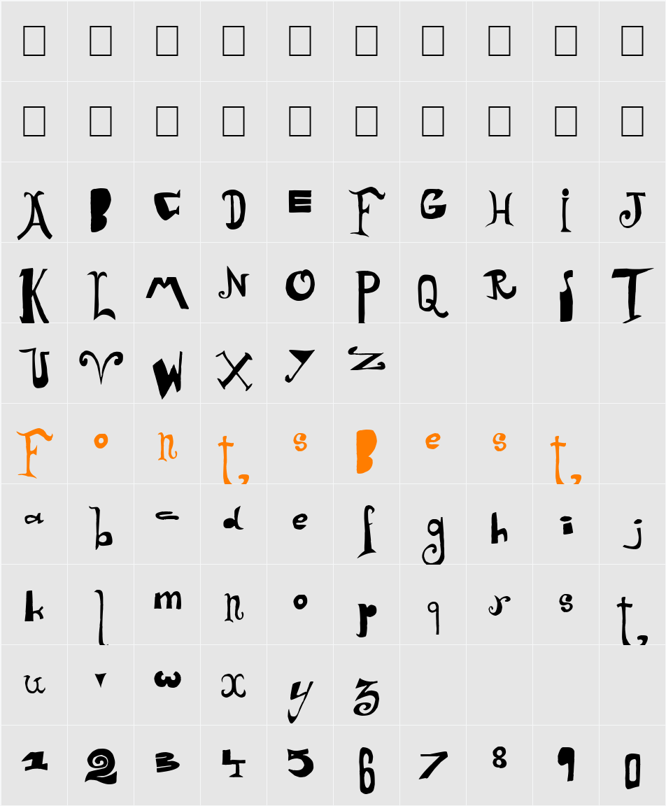Arlequin Character Map