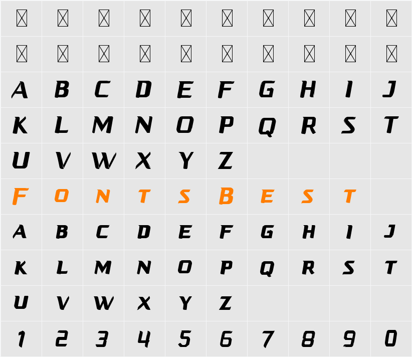 COMEBREAK Character Map