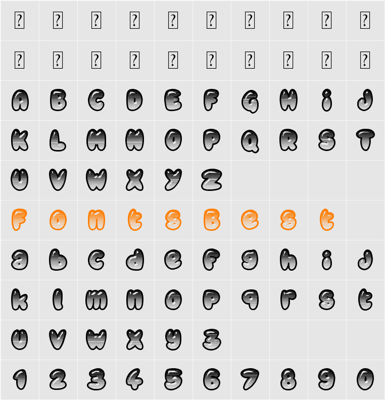 Chubby Relief Character Map