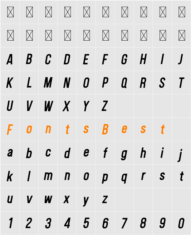 Fitiya Character Map