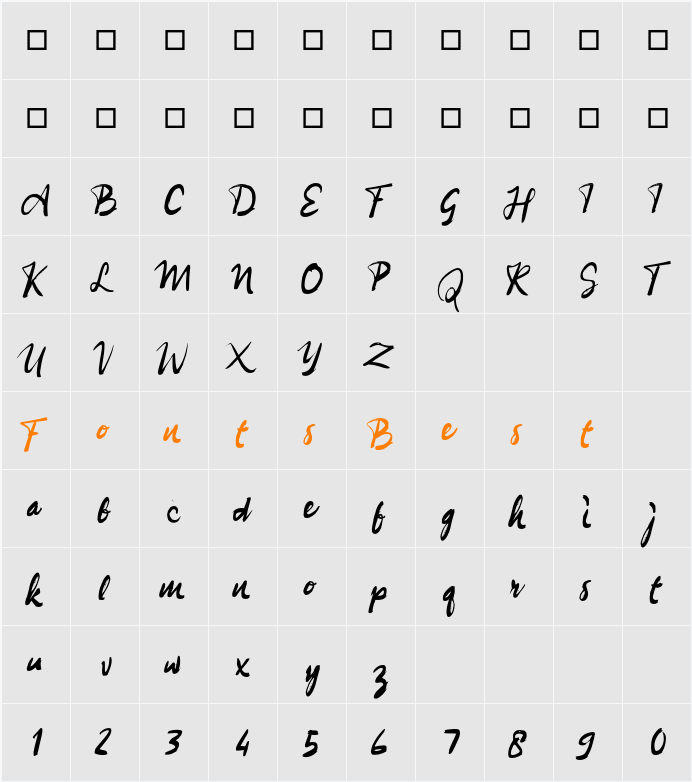 a Berlari Character Map