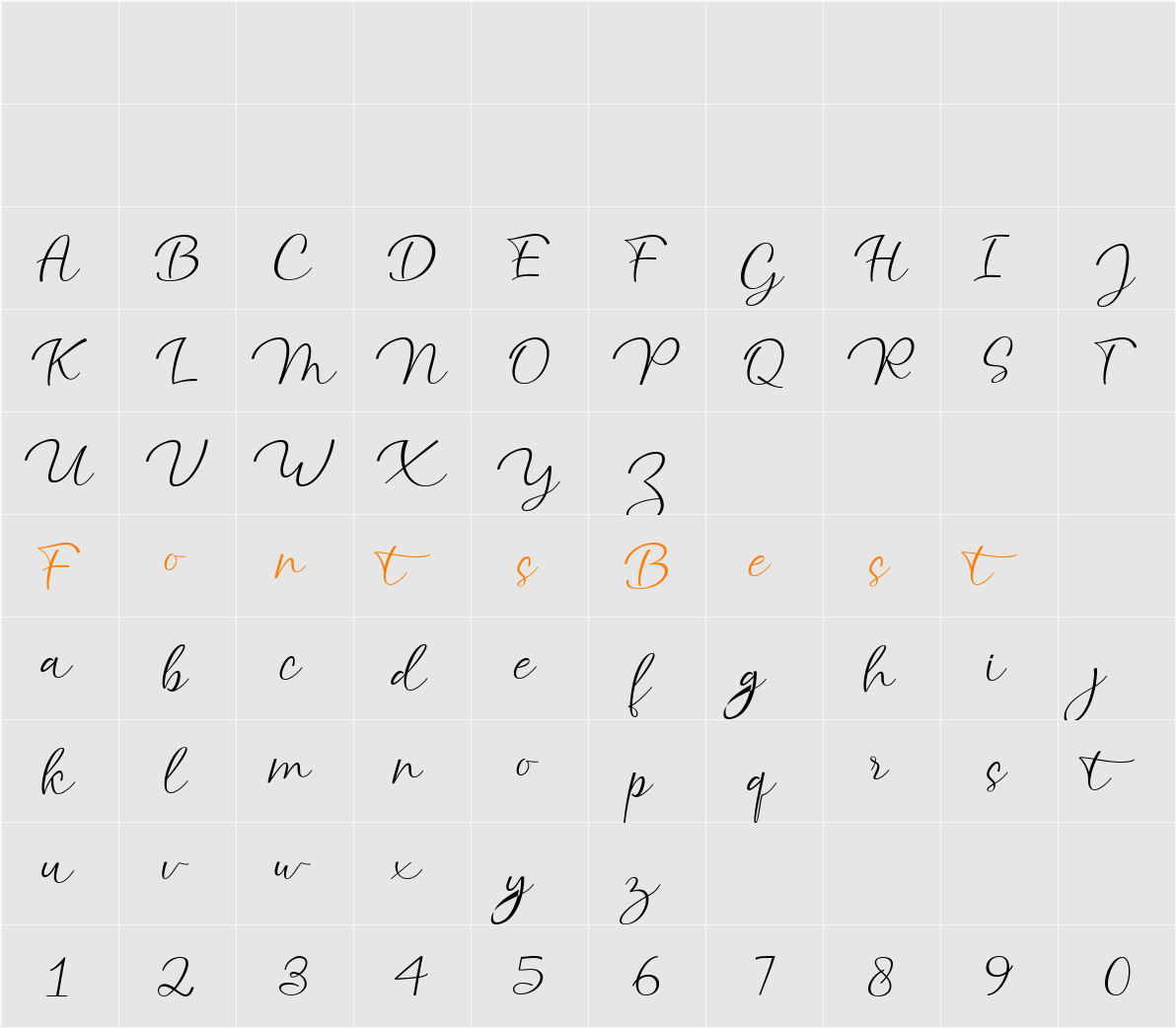 atlantic Script Character Map