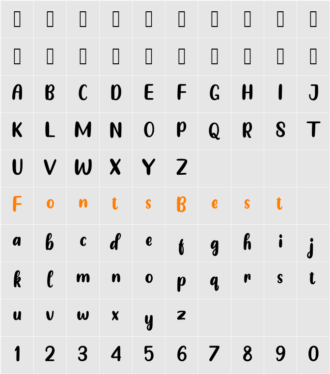 Aurelin Character Map