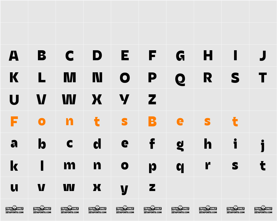 Asgard Trial Xbold Character Map