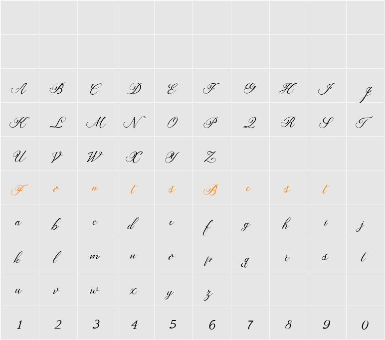 Auttan  Character Map