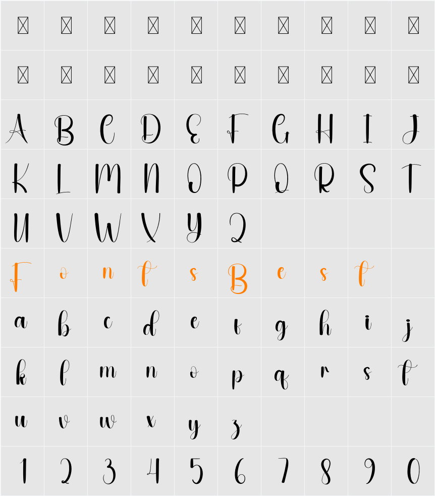 Congratulations Character Map