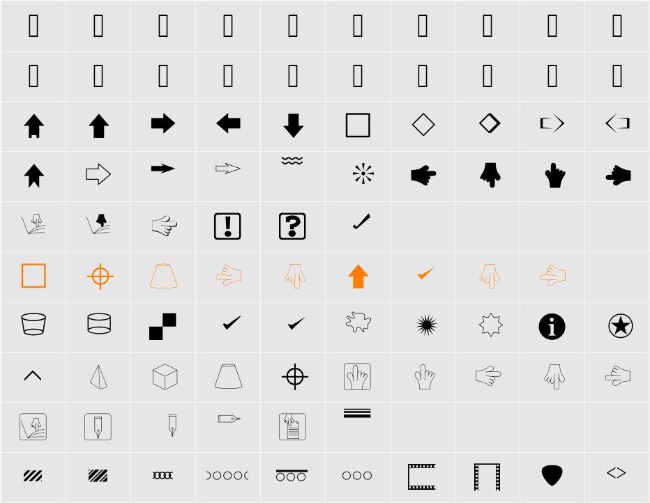 DTPDingbats Character Map
