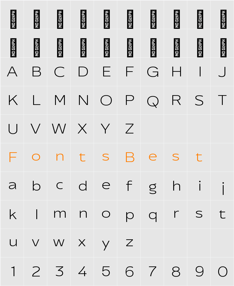 Performa Ex ExtLt Character Map