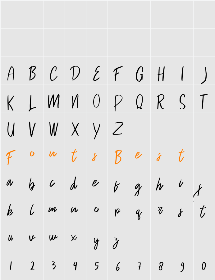 Bergly Character Map