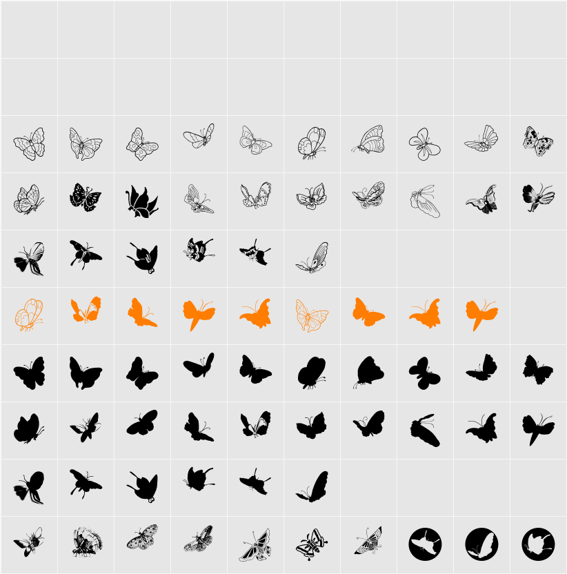 ButterFly Character Map