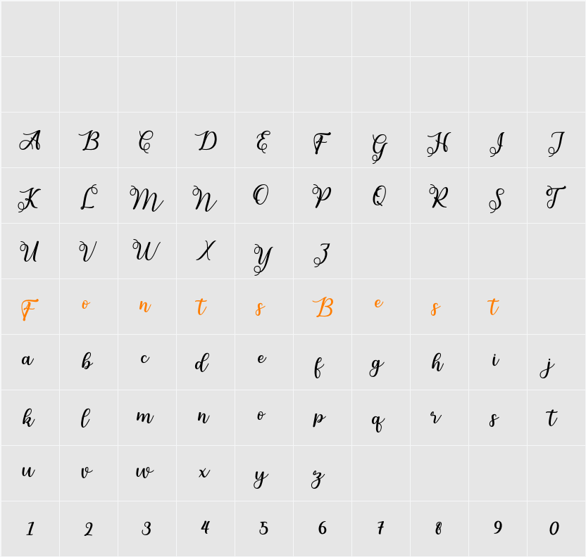adiline Character Map