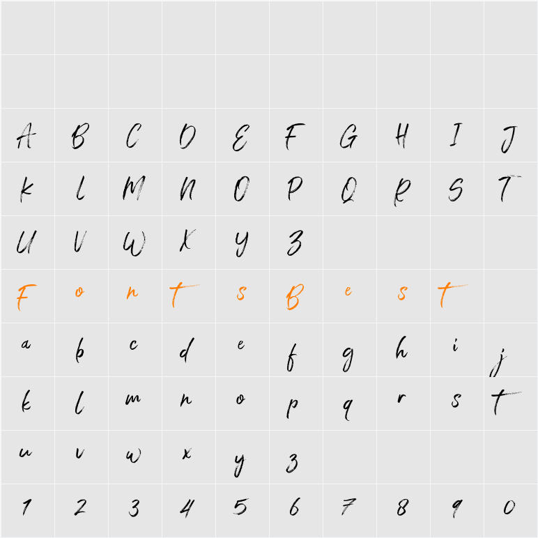 Arthure Character Map