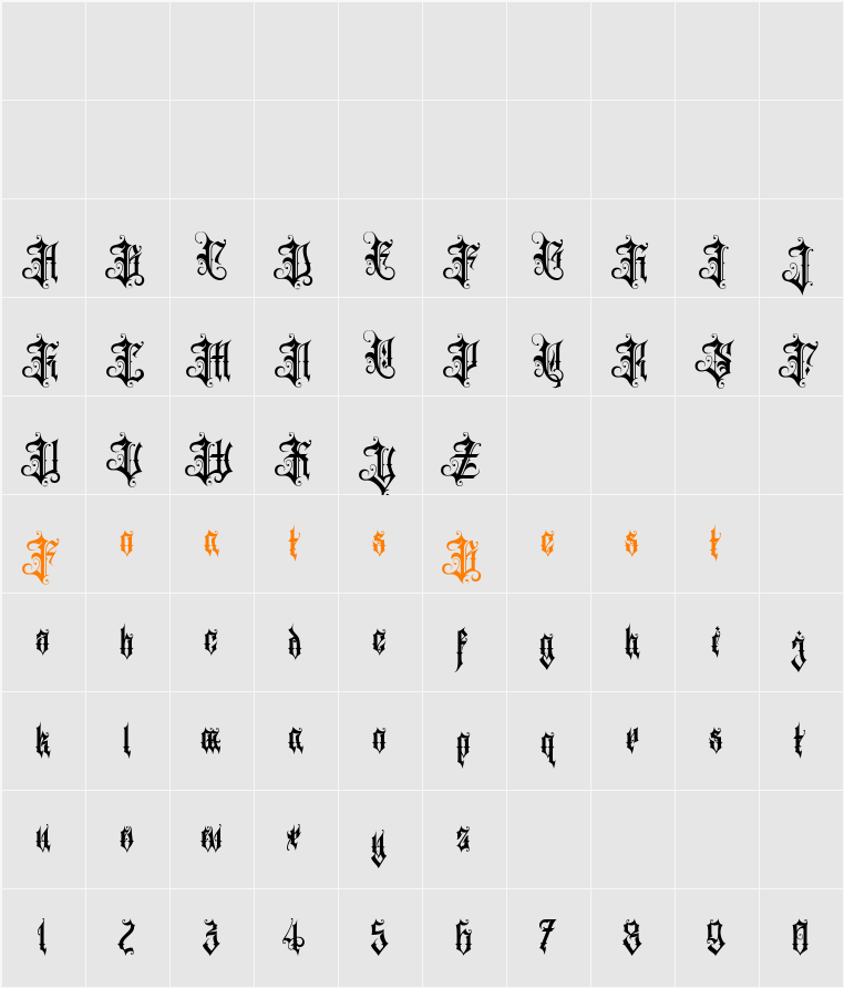Auxtera Circa Personal Use Only Character Map