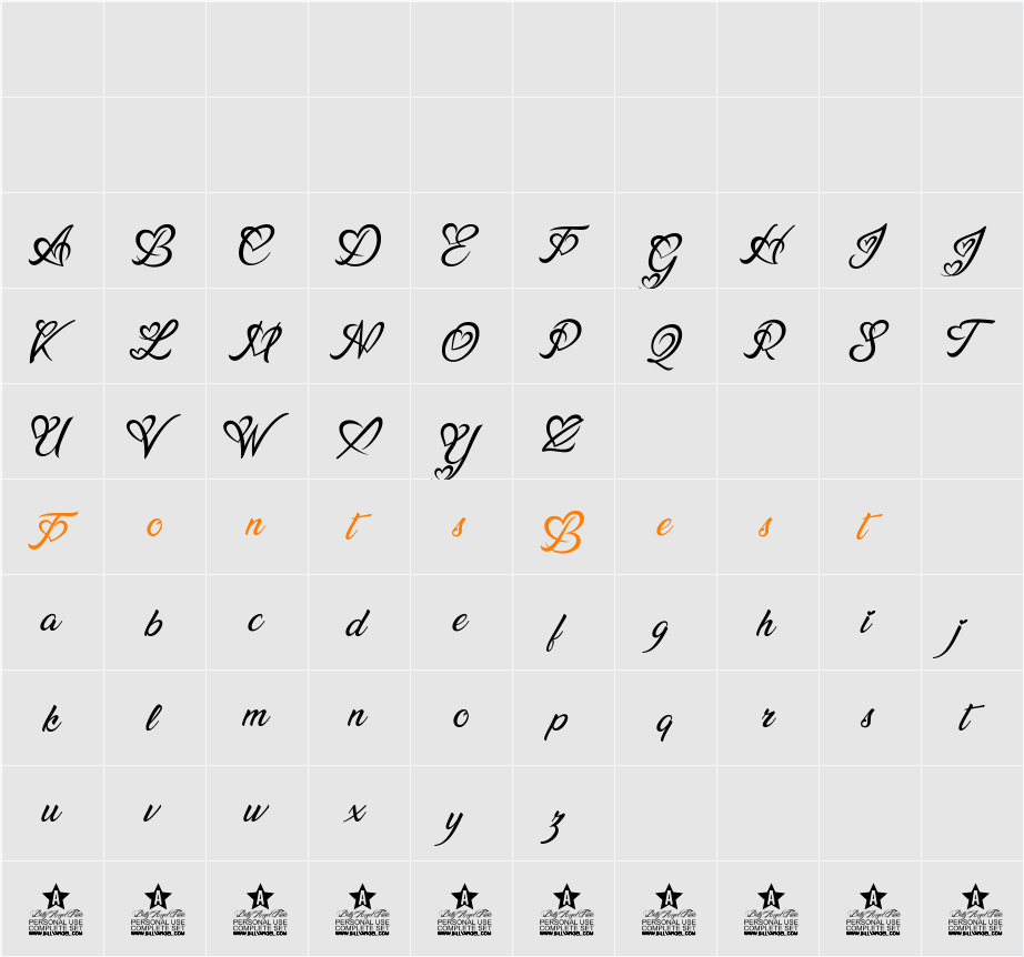 Lucy Said Ok Personal Use Character Map