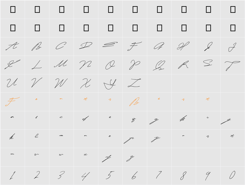 Lousita Character Map