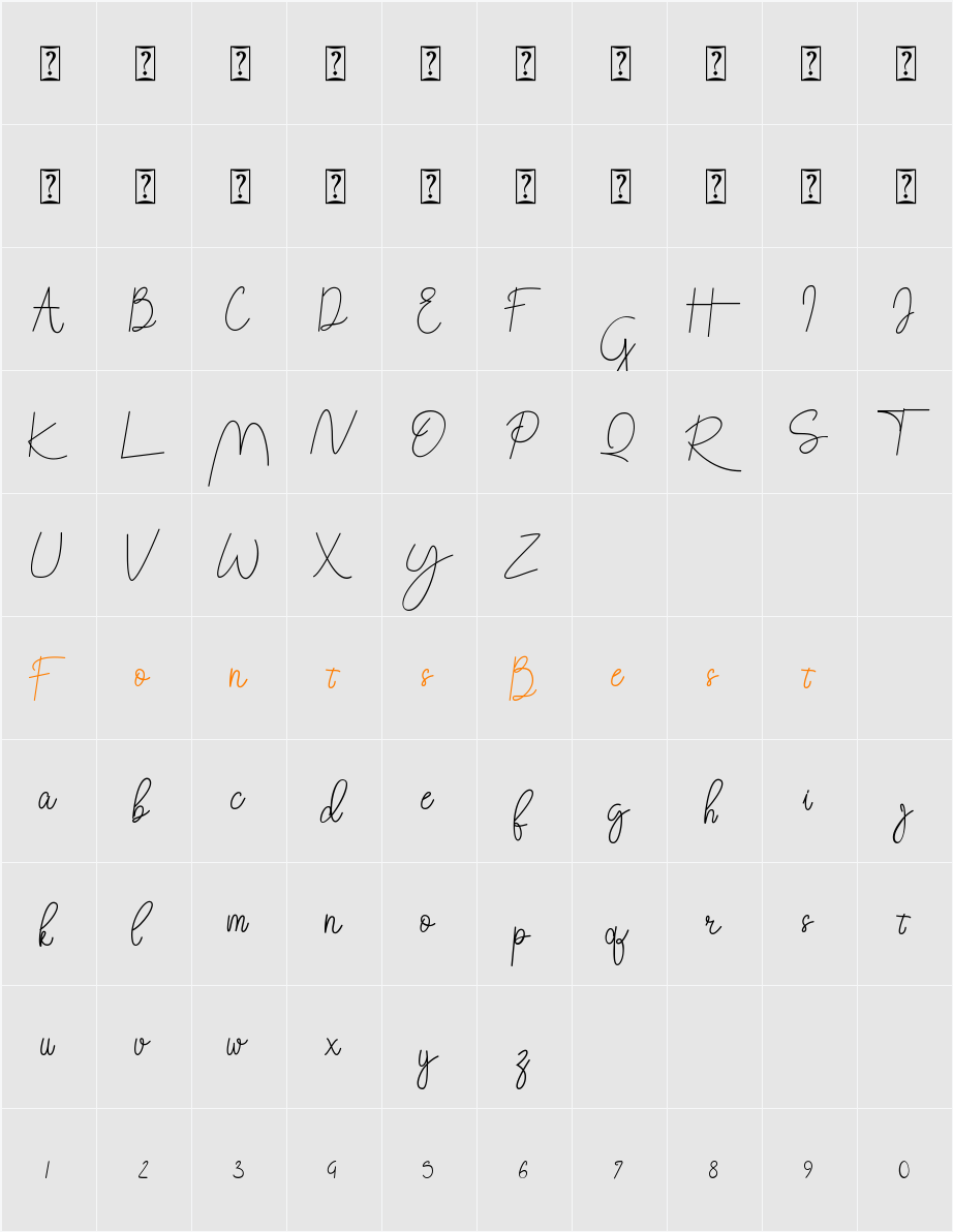 Attachment Character Map