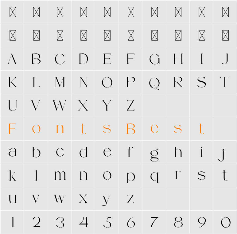 SERMO Character Map
