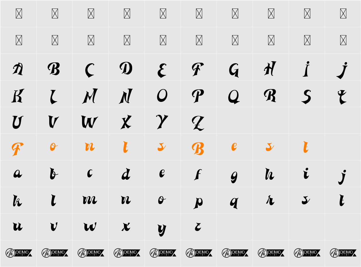 RobinJulioScriptDemo Character Map