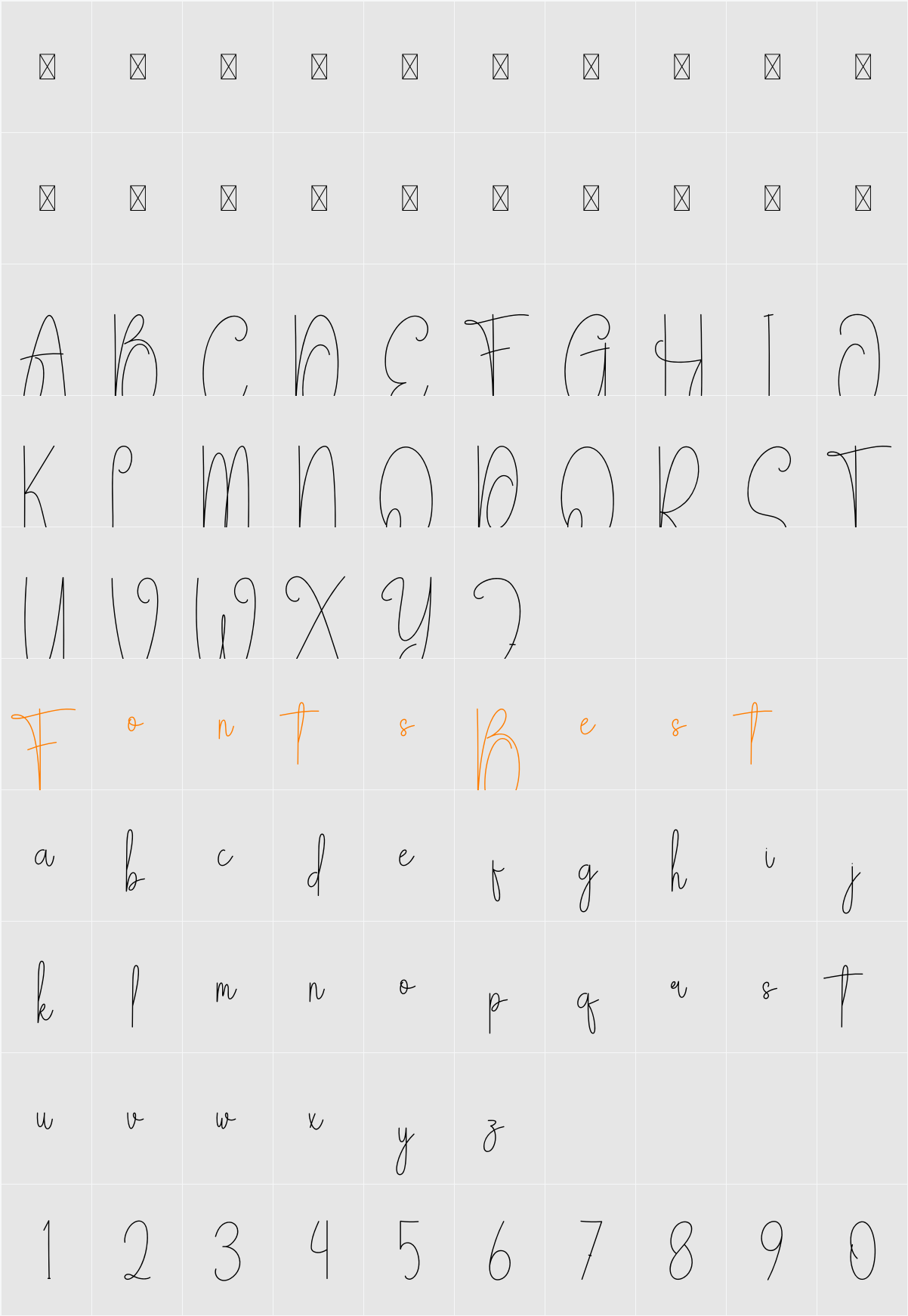 Sunlightmorning Character Map