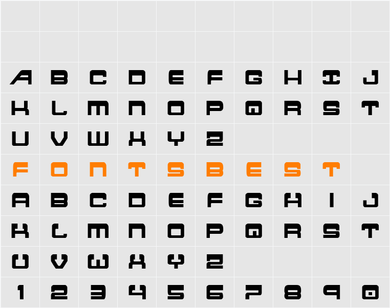 Atlantia Condensed Character Map