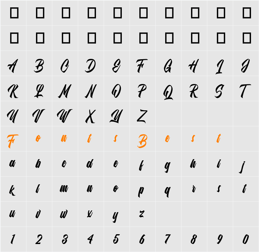 Heiback Character Map
