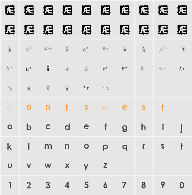 Alphabet Headdy Character Map
