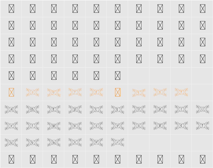 Authentic Monogram Character Map