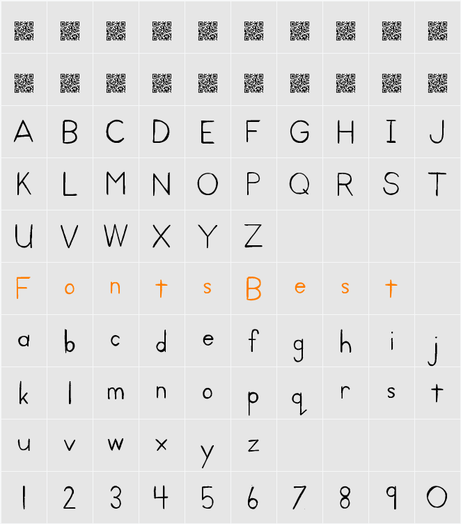 KidPrint Character Map
