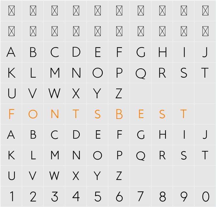 Ausion Personal Use LightCAPS Character Map