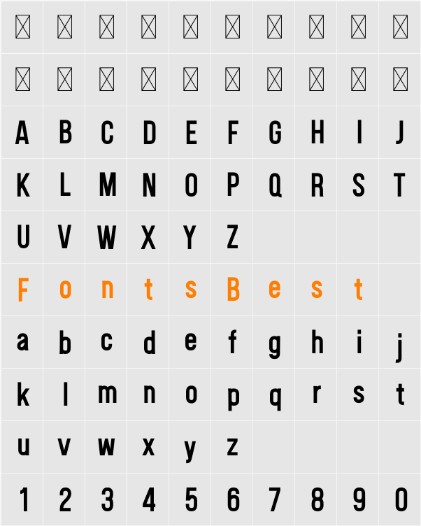 Fitiya Character Map