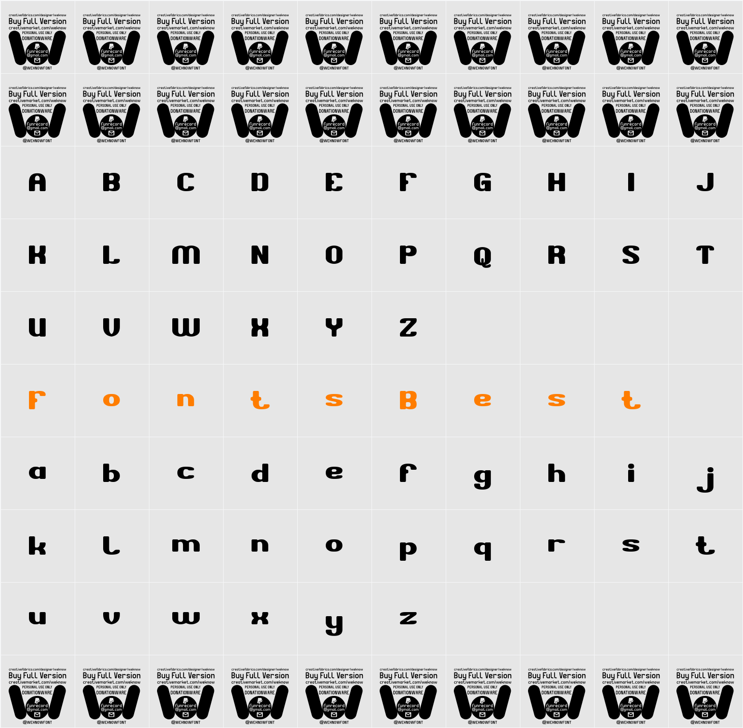 FLASH BRAIN Character Map