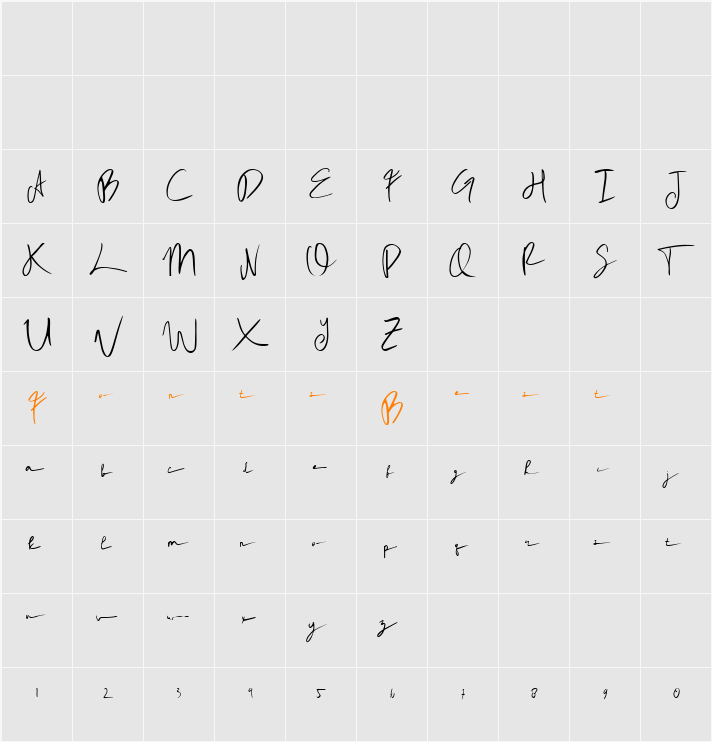 Rhoutte Ganol Character Map