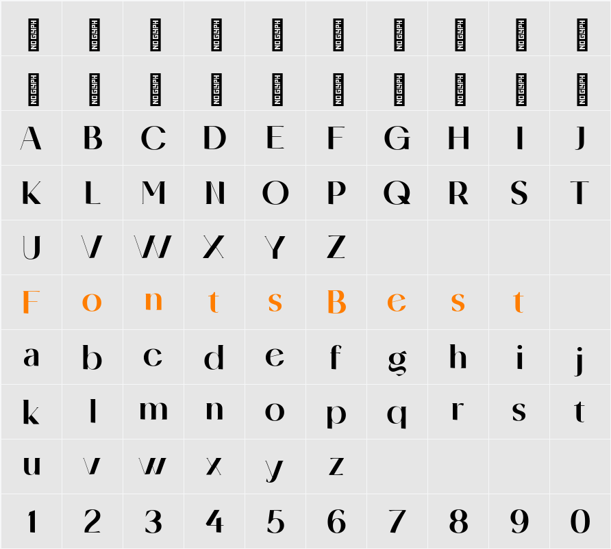 Flicket Personal Use Character Map