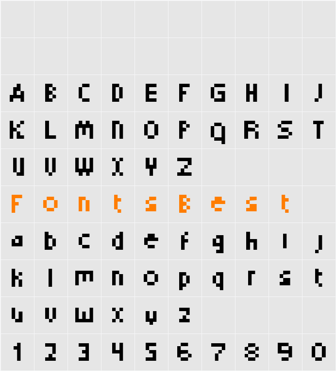 Ultimate Pixel Font Character Map