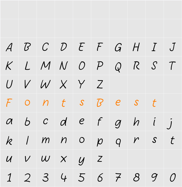 Bare Marker Light Character Map