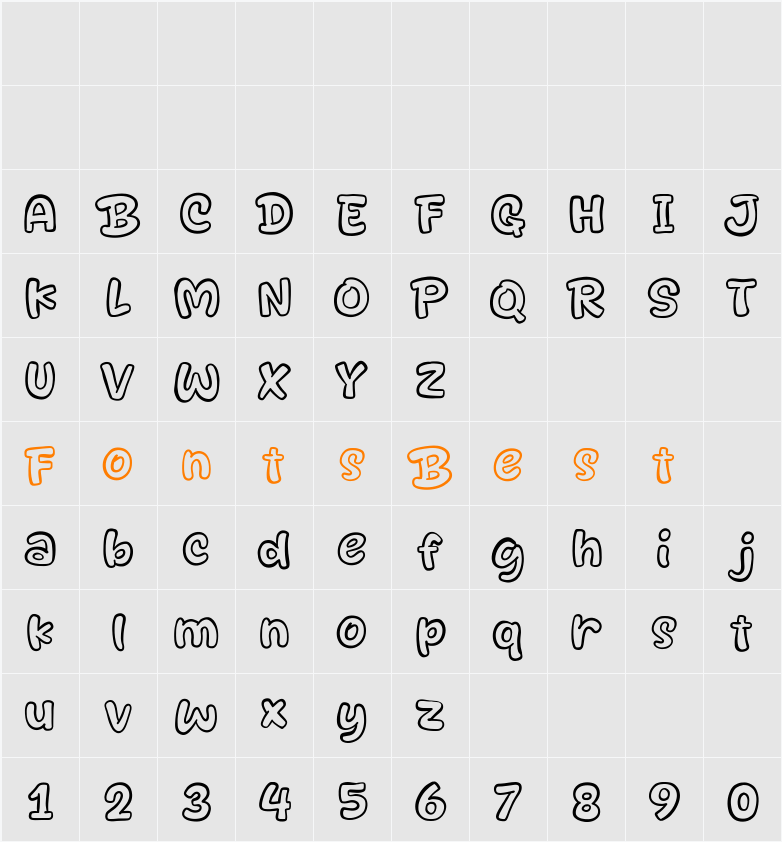 Drawliner Character Map