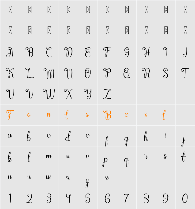 Athernal - Personal Use Character Map