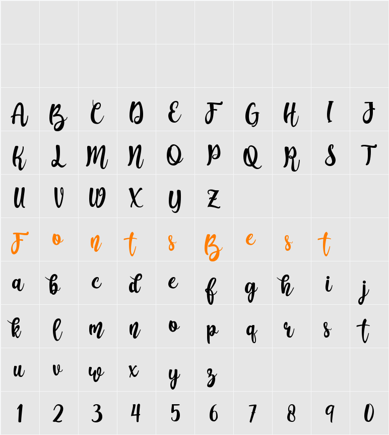 Augustha demo Character Map