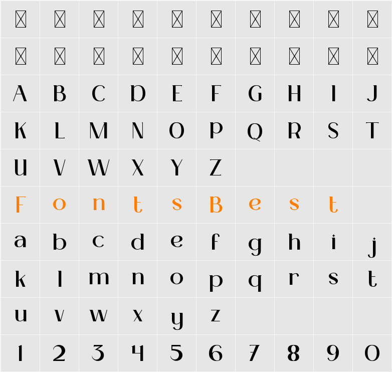 Mahalini Character Map