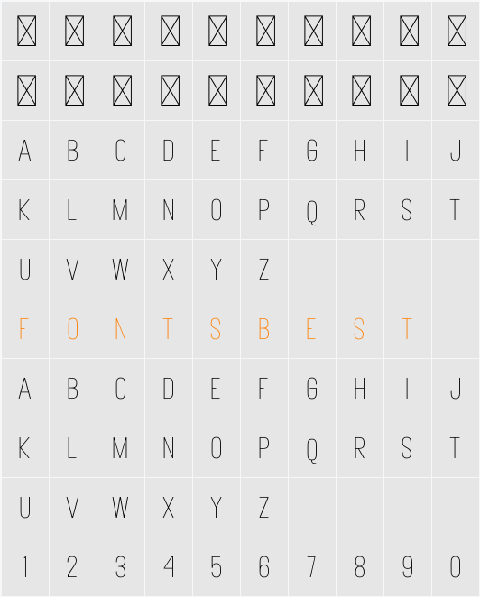 Votrag Thin Character Map