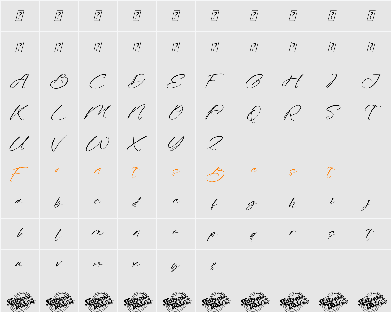 Beatillo Diamond DEMO VERSION Character Map