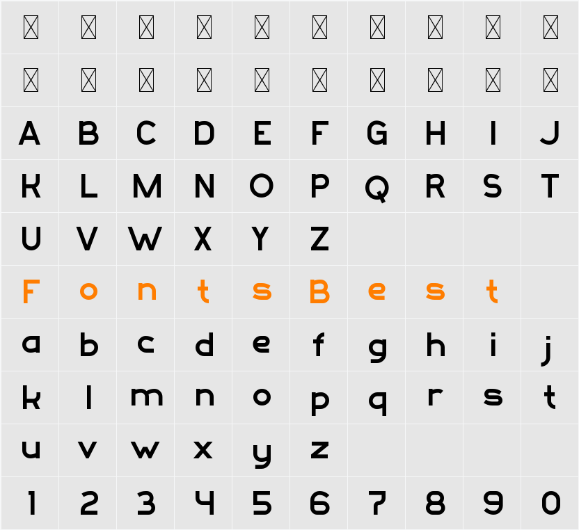 QUICK-ZIP Character Map