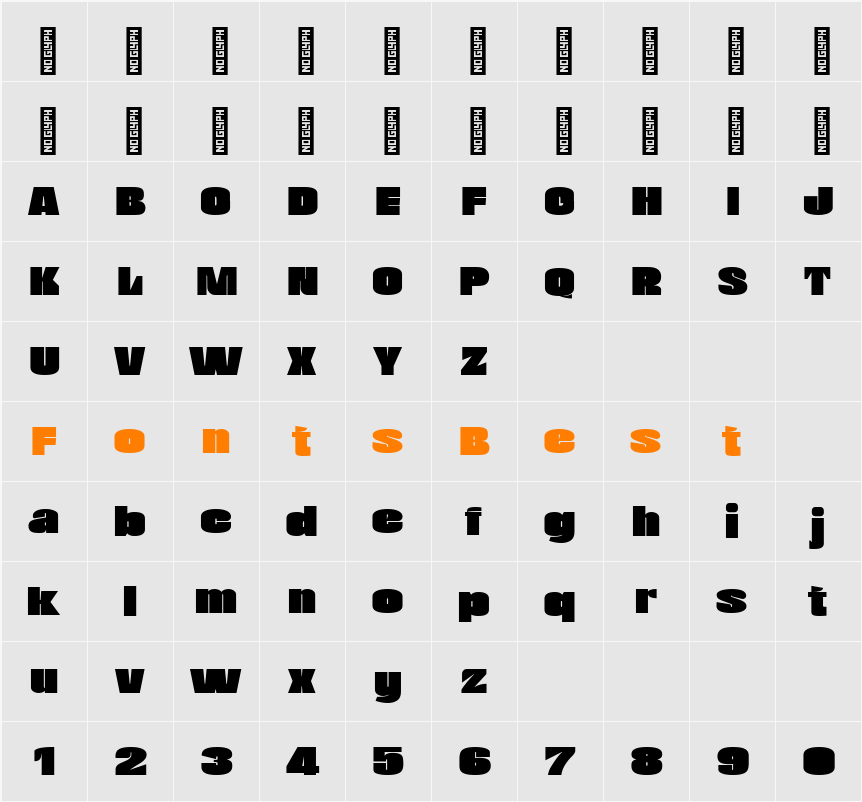 Bosamble Personal Use Character Map