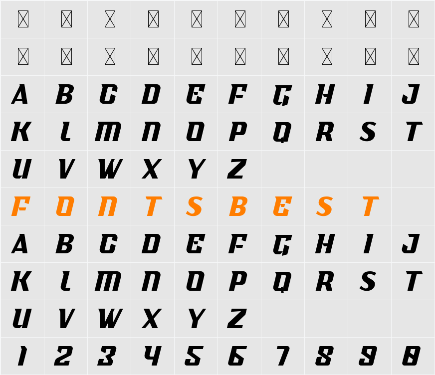 Gamesome Personal Use Character Map