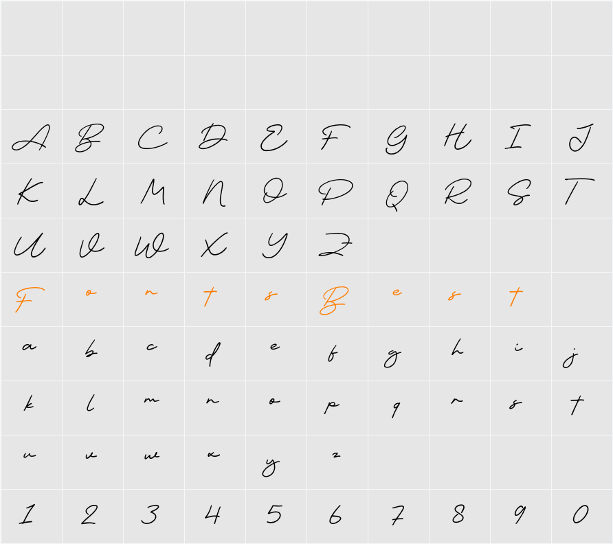 Patung Character Map