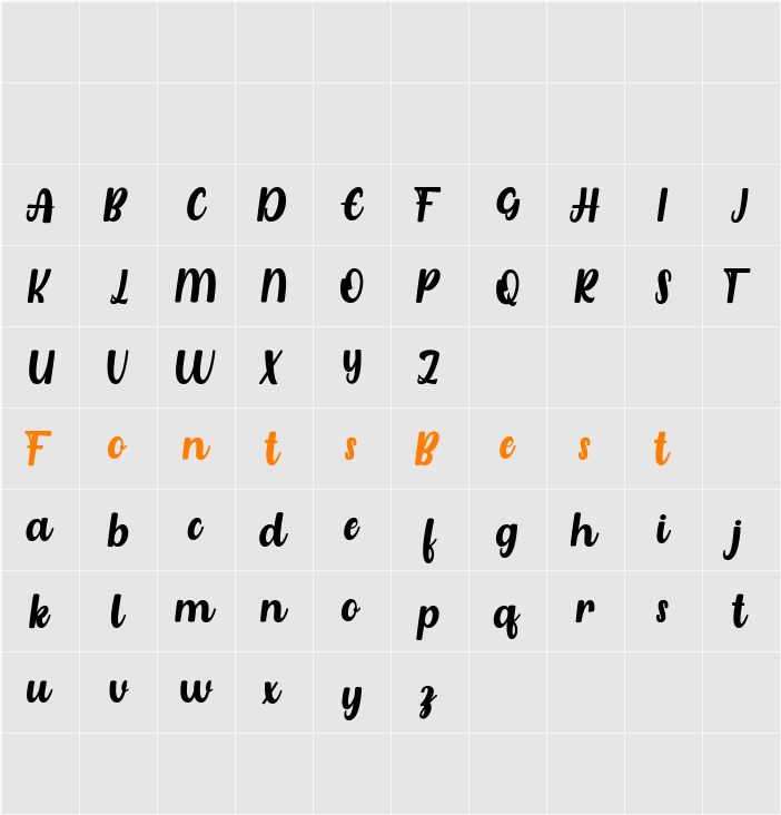 Azarita Italic FREE Character Map