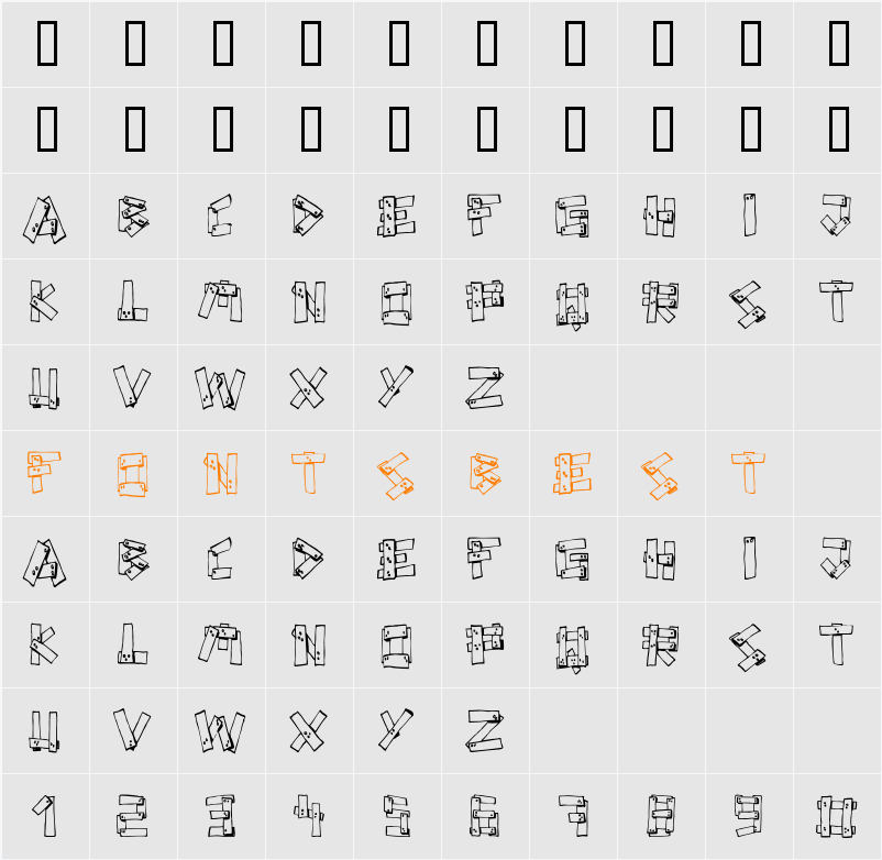 Planks Character Map