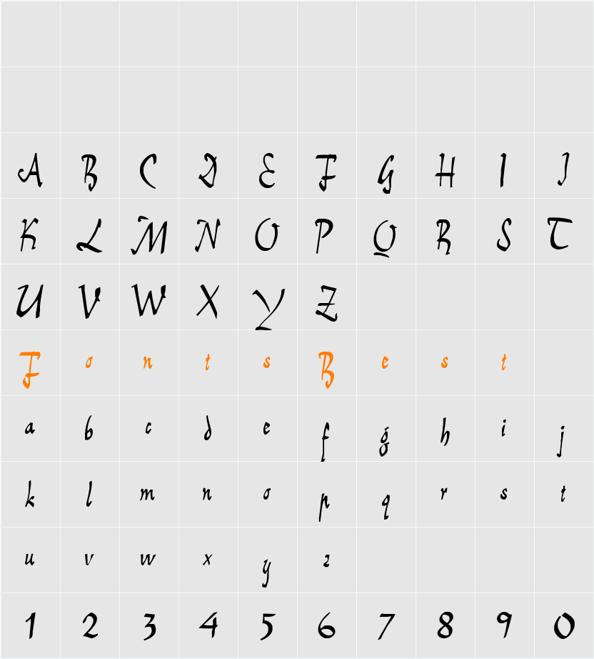 E-BrantScript Character Map