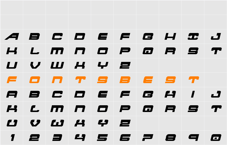 Atlantia Bold Semi-Italic Character Map