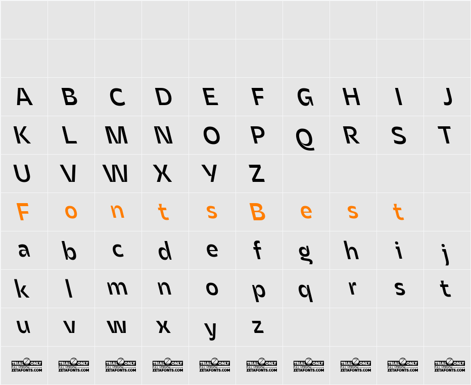 Asgard Trial Medium Backslant Character Map